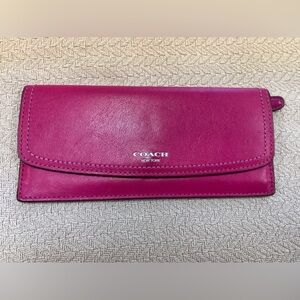 Coach slim envelope leather wallet .